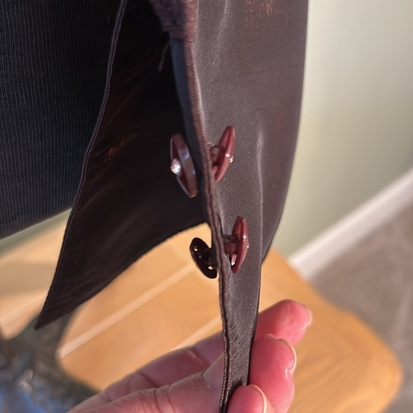 Svetlana size 10 brown polyester and lace long sleeve blouse with detached cami - Picture 12 of 17